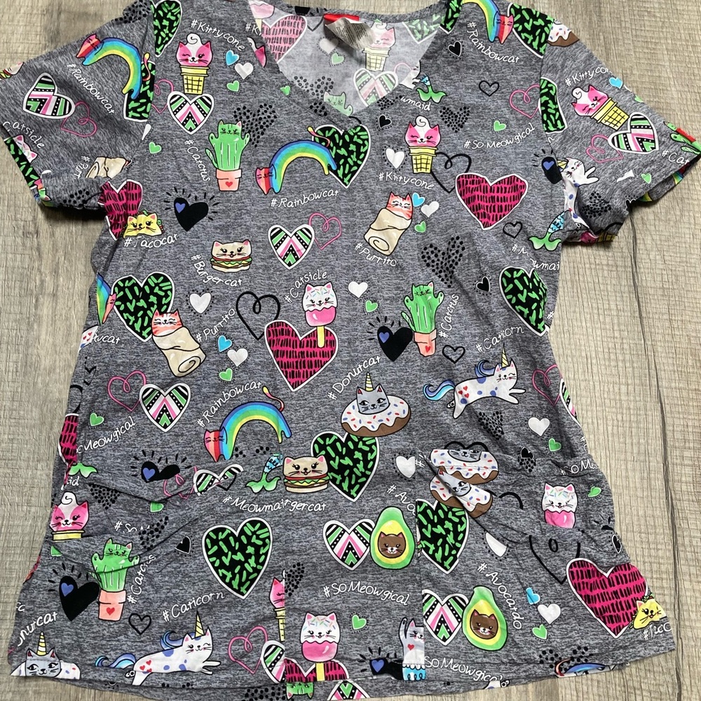 Dickies Puuurrrfict cat scrub top